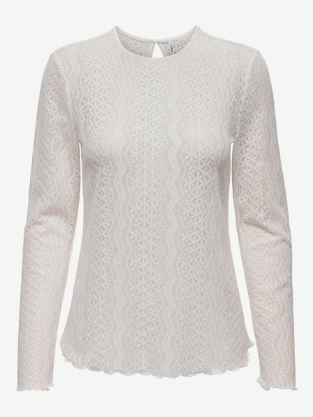 ONLY Tricou dantelă crem pentru femei ONLY Medelina