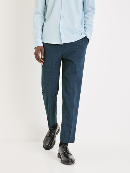 Celio Pantaloni croiți în carouri albastru închis pentru bărbați Celio Gochecko