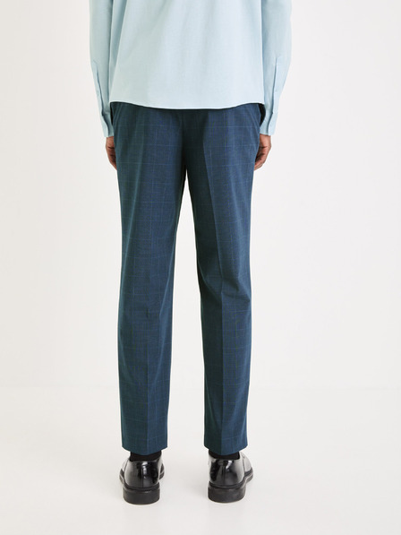 Celio Pantaloni croiți în carouri albastru închis pentru bărbați Celio Gochecko