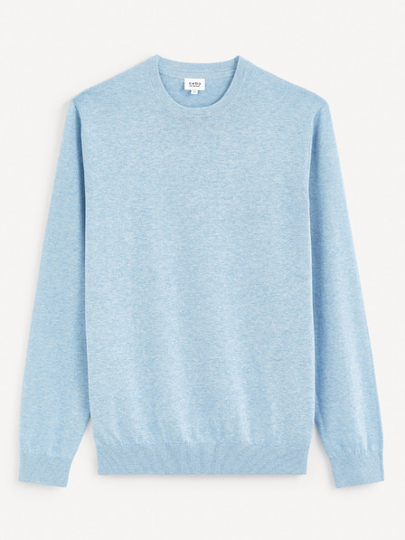Celio Pulover basic bărbați albastru deschis Celio Decoton