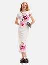 Desigual Desigual Lila Lacroix rochie midi albă cu motive florale pentru femei
