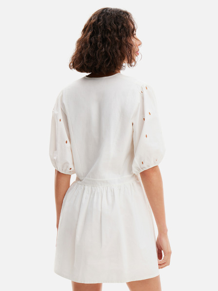 Desigual Mini rochie Desigual Lombard albă pentru femei