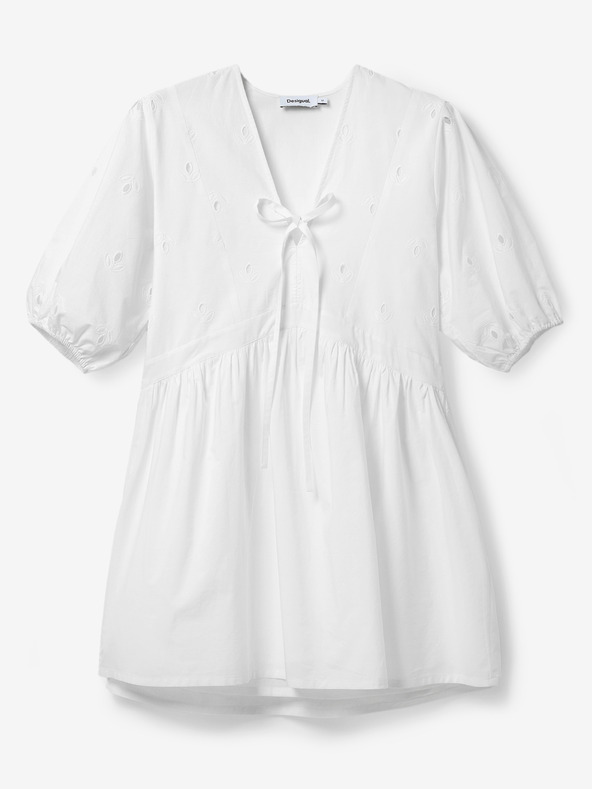 Desigual Mini rochie Desigual Lombard albă pentru femei