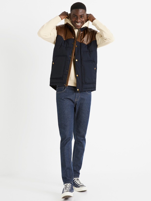 Celio Vesta matlasată Celio Dumountain maro și albastru închis pentru bărbați