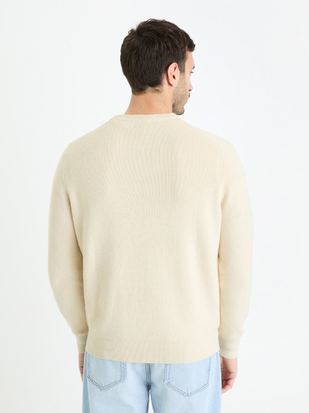Celio Pulover basic crem pentru bărbați Celio Gexter