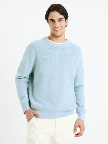 Celio Pulover basic albastru deschis pentru bărbați Celio Gexter