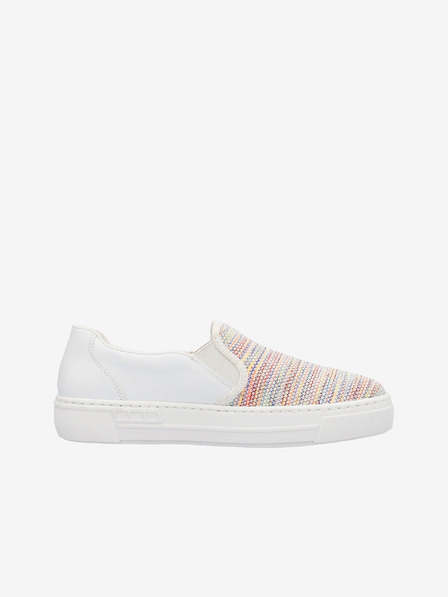 Rieker Pantofi slip on albi de damă Rieker