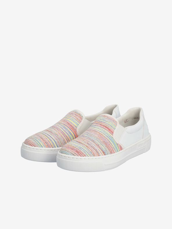 Rieker Pantofi slip on albi de damă Rieker
