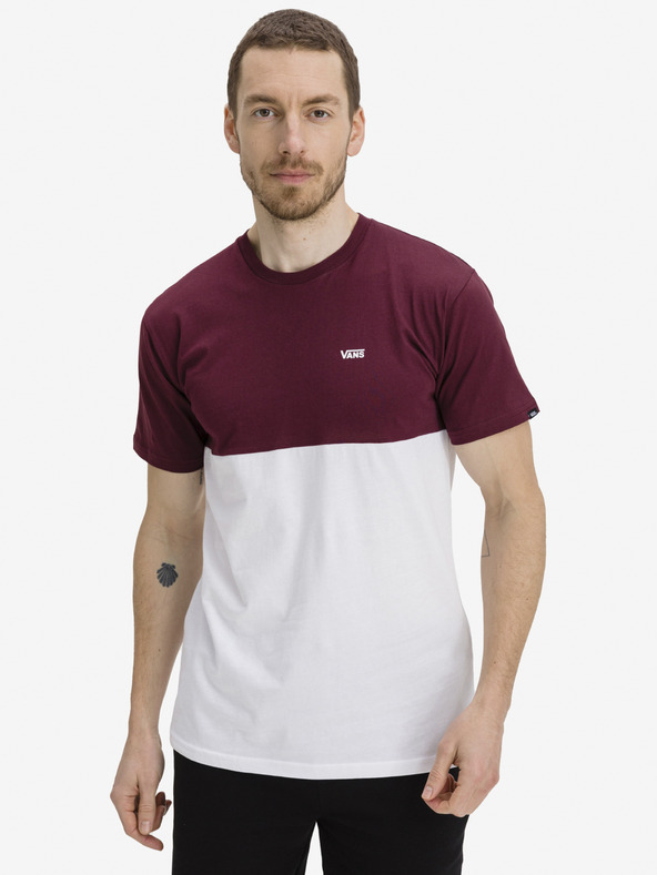 Vans Tricou VANS Colorblock burgundy și alb pentru bărbați