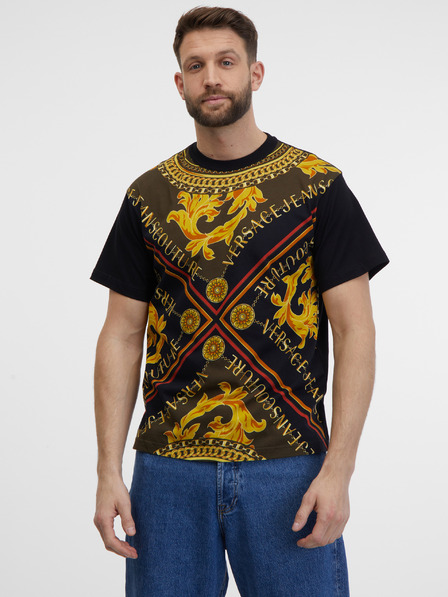 Versace Jeans Couture Tricou negru cu model pentru bărbați Versace Jeans Couture