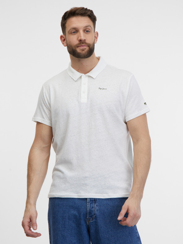Pepe Jeans Tricou polo crem pentru bărbați cu in Pepe Jeans Faren