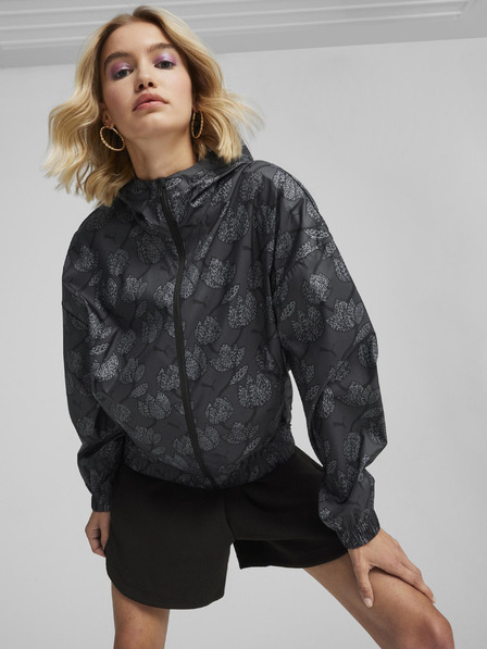 Puma Jachetă cu model ușor de culoare gri pentru femei Puma Blossom AOP Windbreaker