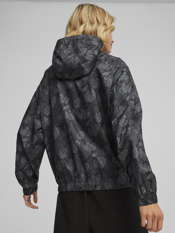 Puma Jachetă cu model ușor de culoare gri pentru femei Puma Blossom AOP Windbreaker