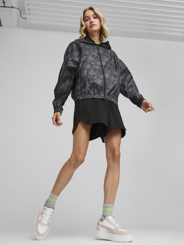 Puma Jachetă cu model ușor de culoare gri pentru femei Puma Blossom AOP Windbreaker