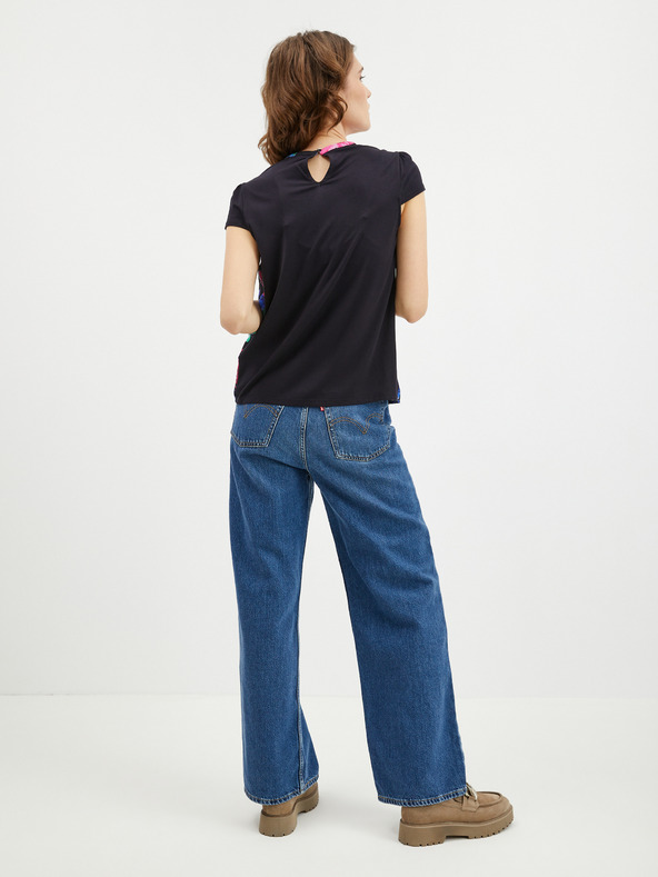 Orsay Bluză florala damă roz și neagră ORSAY