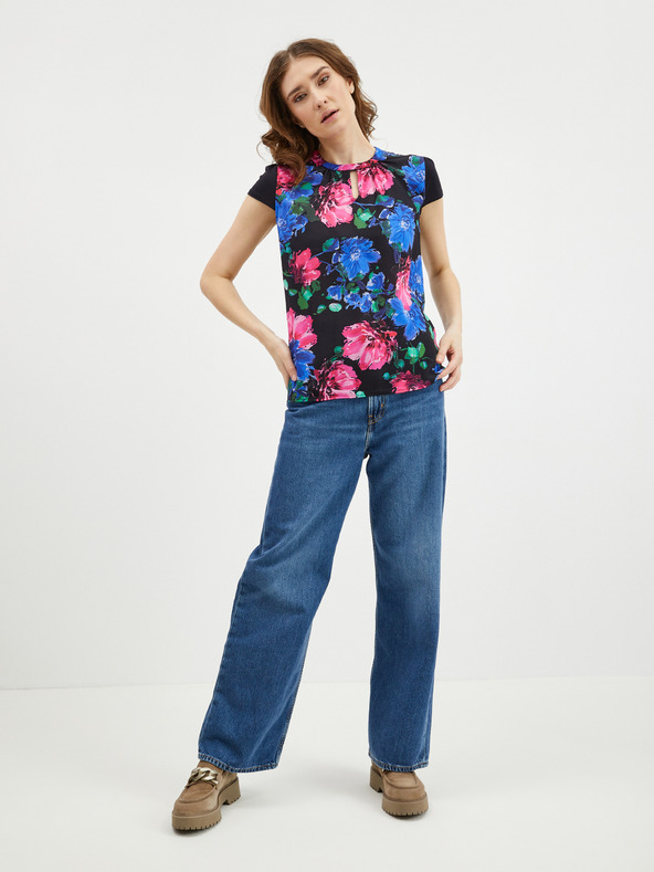 Orsay Bluză florala damă roz și neagră ORSAY