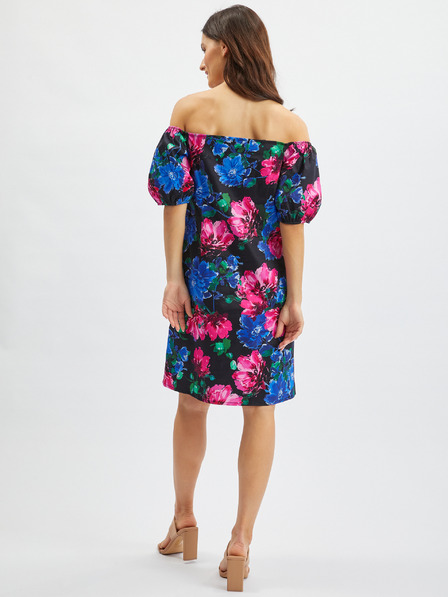 Orsay Rochie florala damă roz și neagră ORSAY