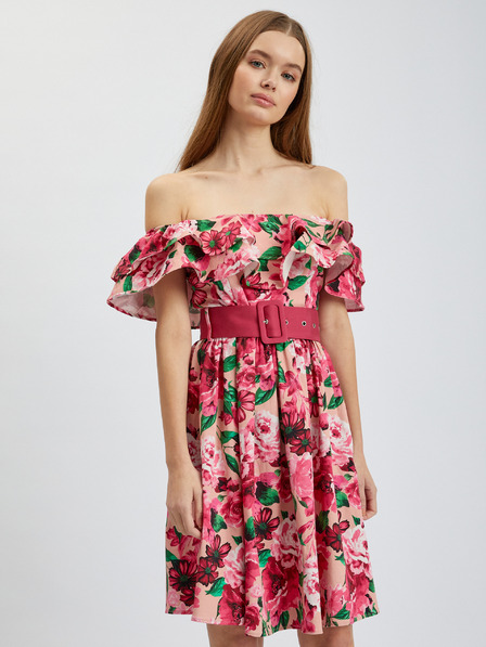 Orsay Rochie florală de damă roz închis ORSAY