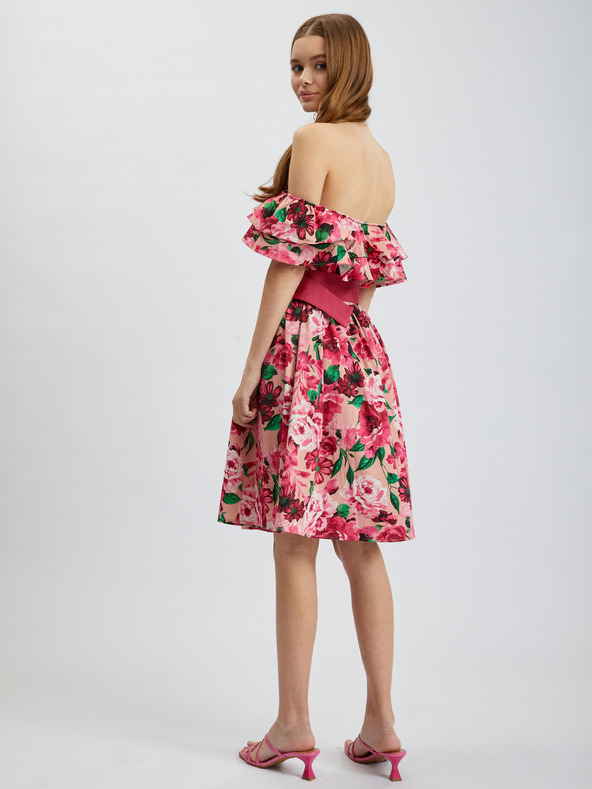 Orsay Rochie florală de damă roz închis ORSAY