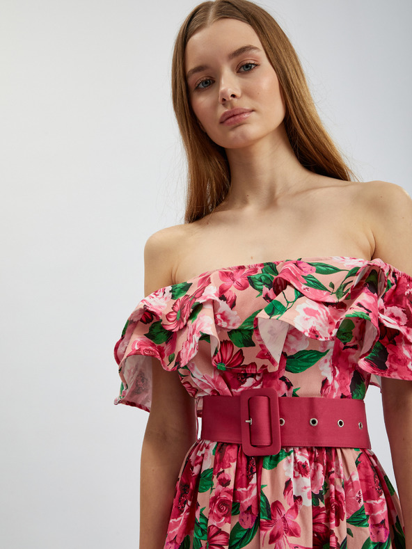 Orsay Rochie florală de damă roz închis ORSAY