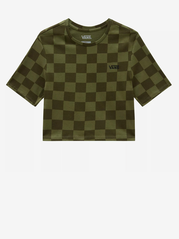 Vans Tricou în carouri verde pentru femei VANS Checker