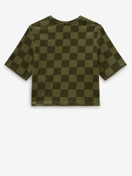 Vans Tricou în carouri verde pentru femei VANS Checker