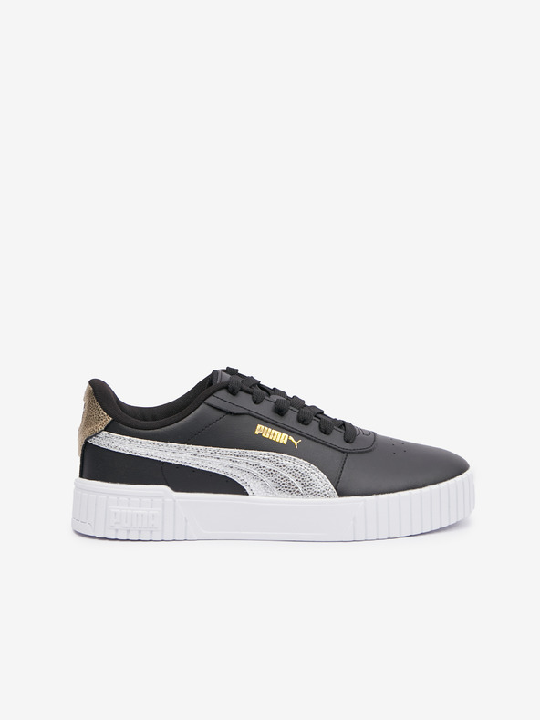 Puma Adidași negri din piele pentru femei Puma Carina 2.0 Metallic Shine