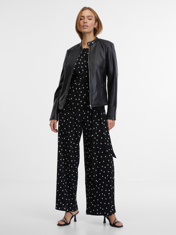 Orsay Jachetă neagră imitație de piele pentru femei ORSAY