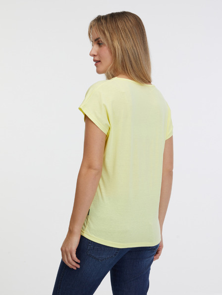 Sam 73 Tricou de bază pentru femei galben deschis SAM 73 Clorinda
