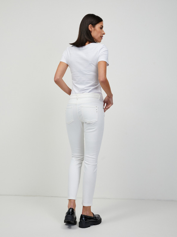 Orsay Blugi albi scurți skinny fit ORSAY