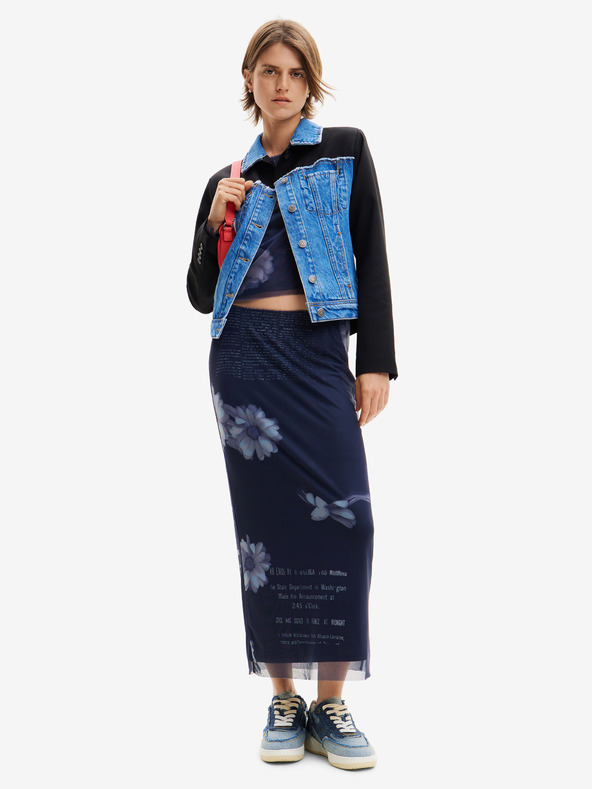 Desigual Jachetă din denim Desigual Wheeler negru și albastru, de damă