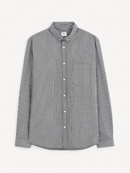 Celio Cămașă neagră cu model pentru bărbați Celio Gaopur