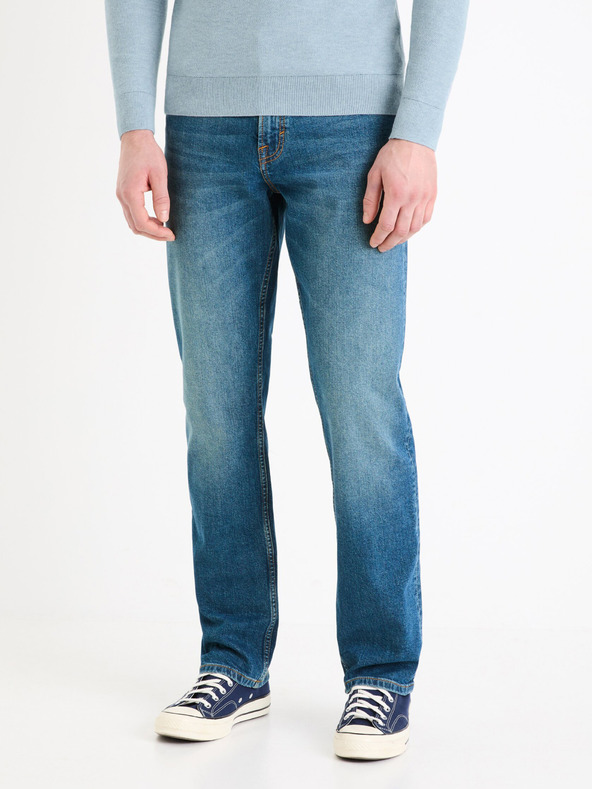 Celio Blugi albaștri pentru bărbați cu croială dreaptă Celio C5