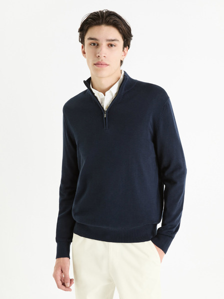 Celio Pulover basic albastru închis pentru bărbați Celio Gecotont