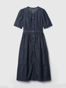 GAP Rochie midi din denim cu dantelă GAP