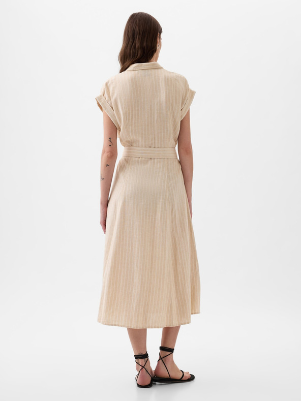 GAP Rochie midi din in tip cămașă GAP