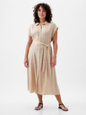 GAP Rochie midi din in tip cămașă GAP