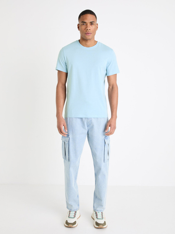 Celio Tricou basic albastru deschis pentru bărbați Celio Tebase