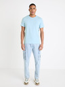 Celio Tricou basic albastru deschis pentru bărbați Celio Tebase