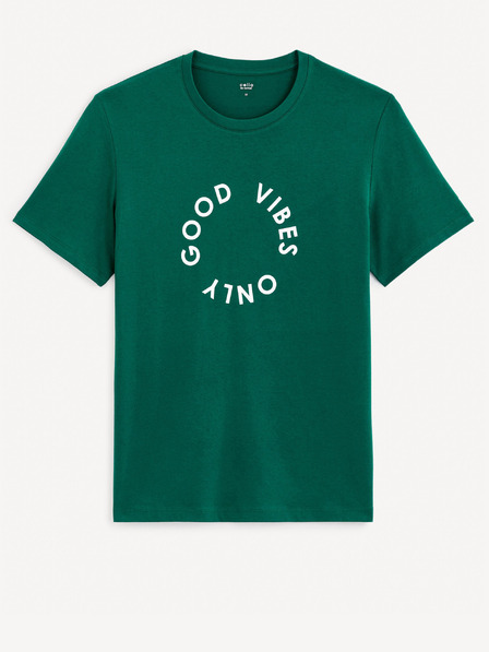 Celio Tricou verde închis pentru bărbați Celio Gecircu