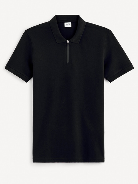 Celio Tricou polo basic negru pentru bărbați Celio Gebenoit