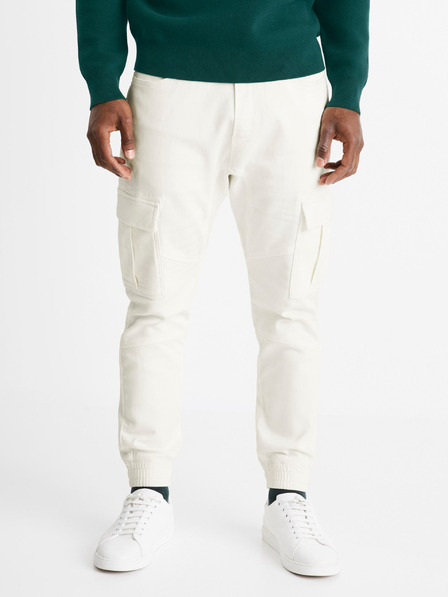 Celio Pantaloni cargo crem pentru bărbați Celio Cokit4