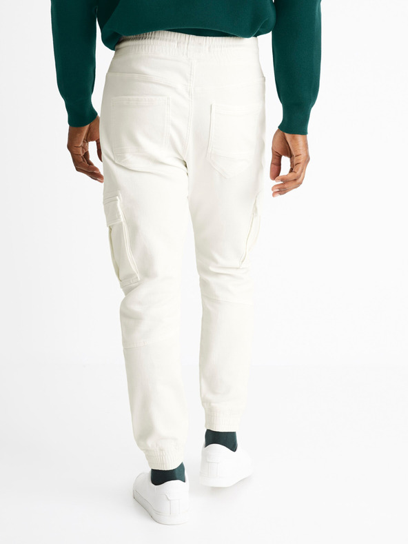 Celio Pantaloni cargo crem pentru bărbați Celio Cokit4