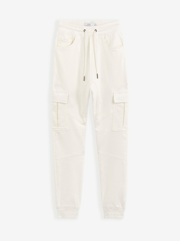 Celio Pantaloni cargo crem pentru bărbați Celio Cokit4