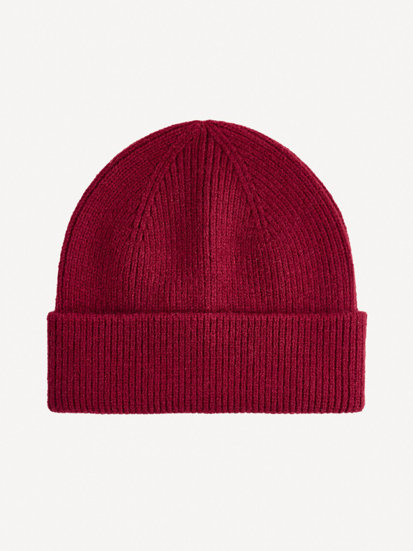 Celio Șapcă bărbătească de iarnă burgundy Celio Viribean