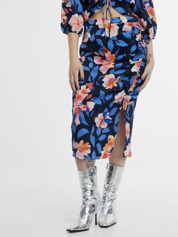 Orsay Fustă cu model floral roz-albastru pentru femei ORSAY