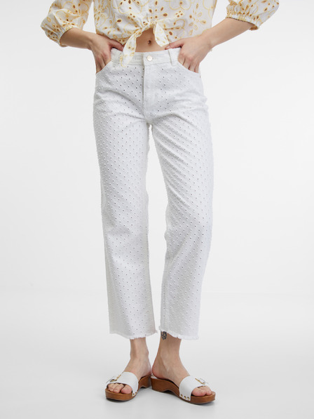 Orsay Pantaloni de damă albi ORSAY