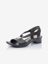 Rieker Sandale cu toc din piele negre pentru femei Rieker