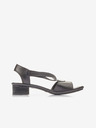 Rieker Sandale cu toc din piele negre pentru femei Rieker
