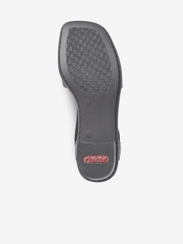 Rieker Sandale cu toc din piele negre pentru femei Rieker